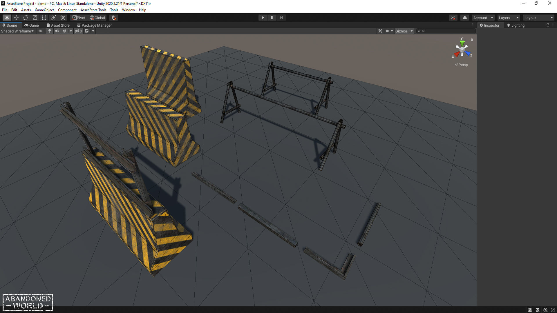 Metal and Concrete Barriers Free low-poly 3D model_8