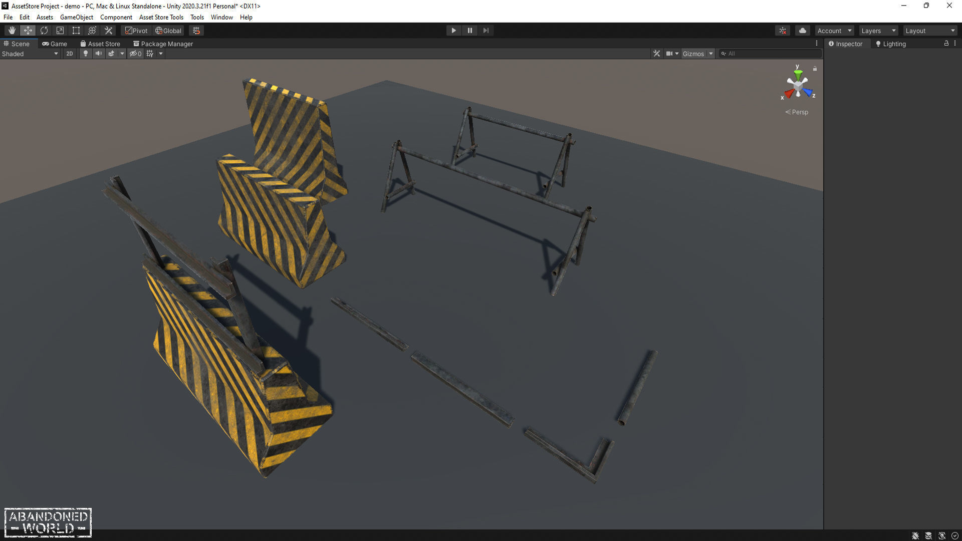 Metal and Concrete Barriers Free low-poly 3D model_7