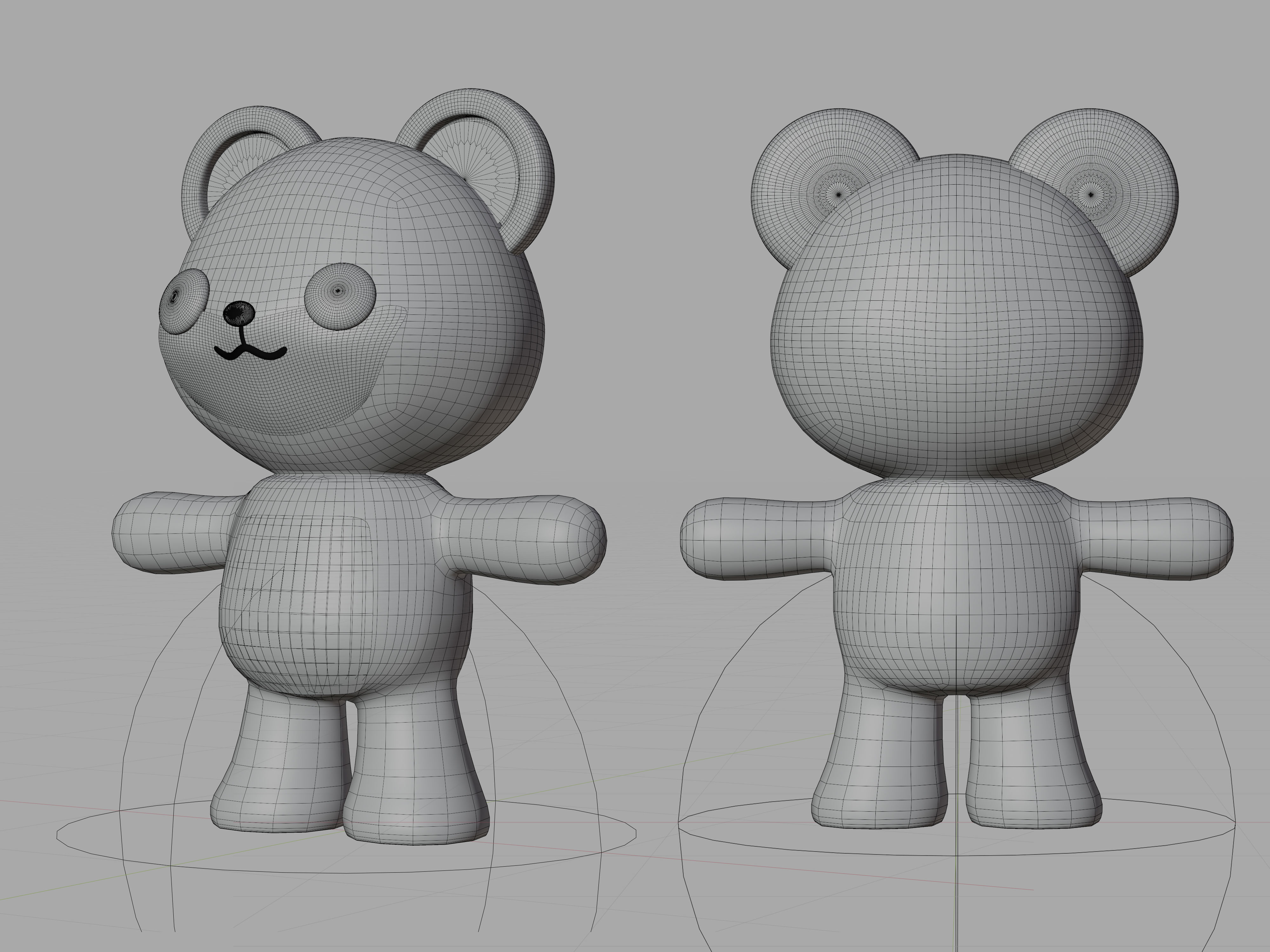 Character Bear kawaii cute 3D model_8