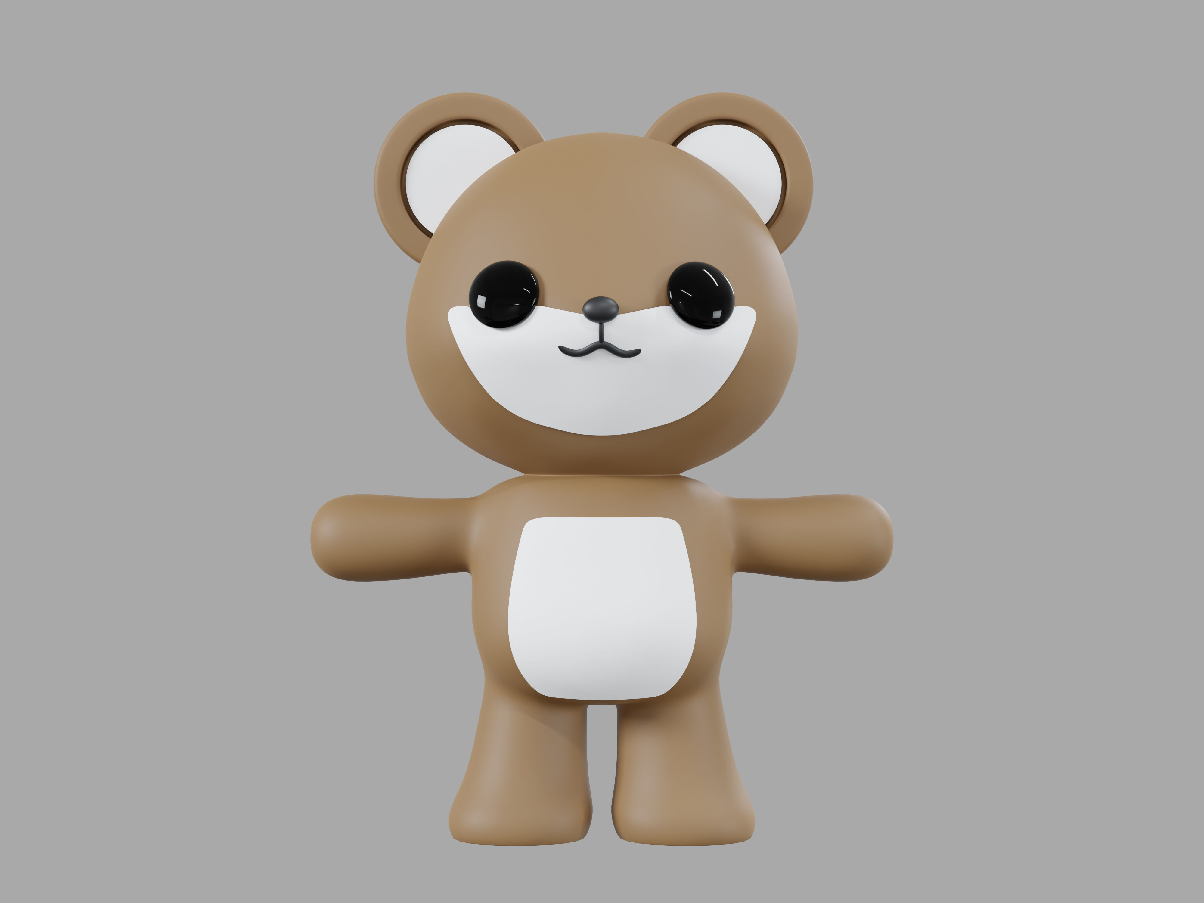 Character Bear kawaii cute 3D model_1
