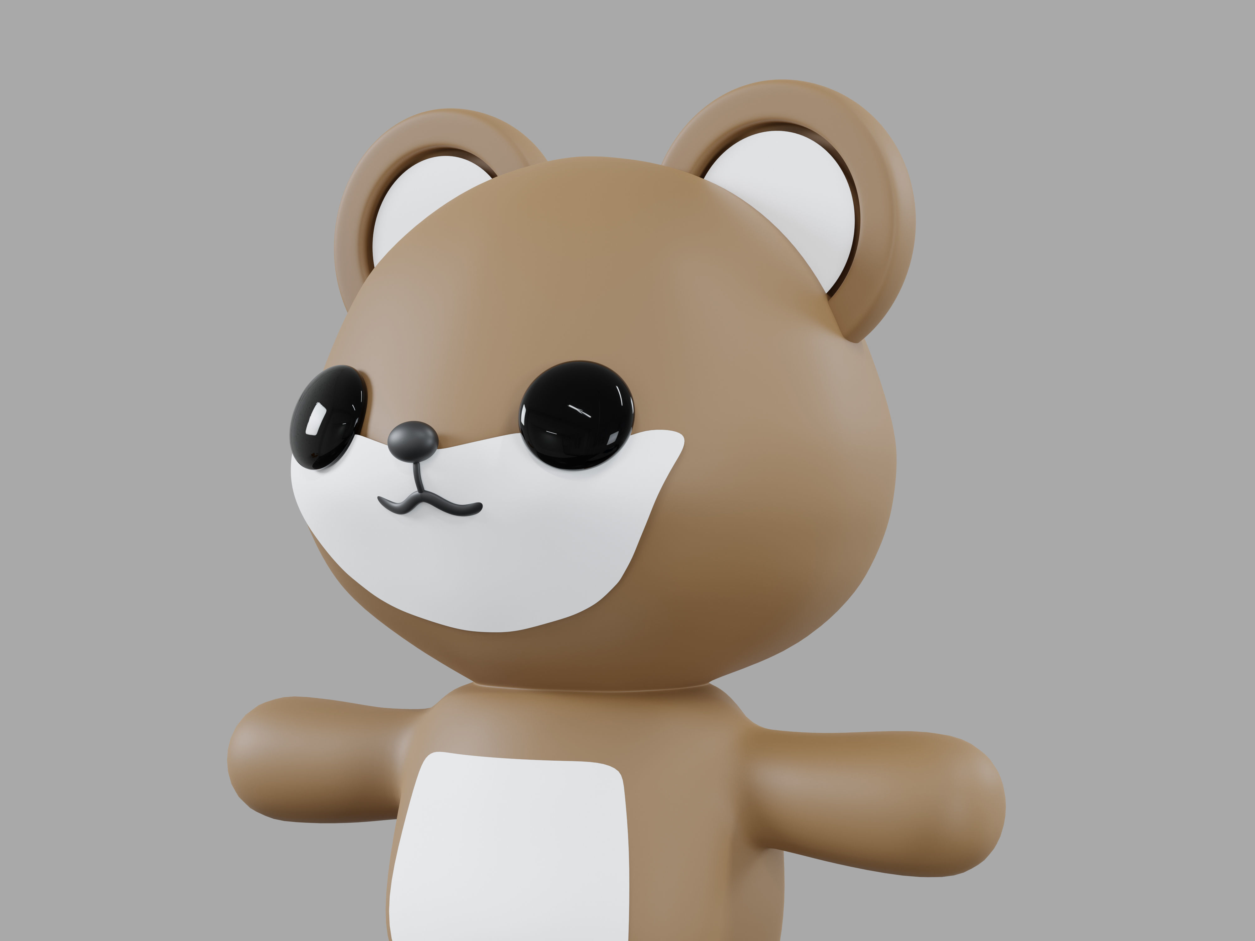 Character Bear kawaii cute 3D model_3