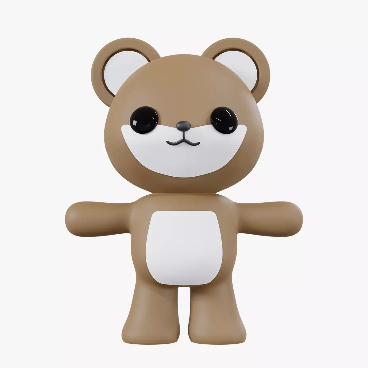 Character Bear kawaii cute 3D model_0