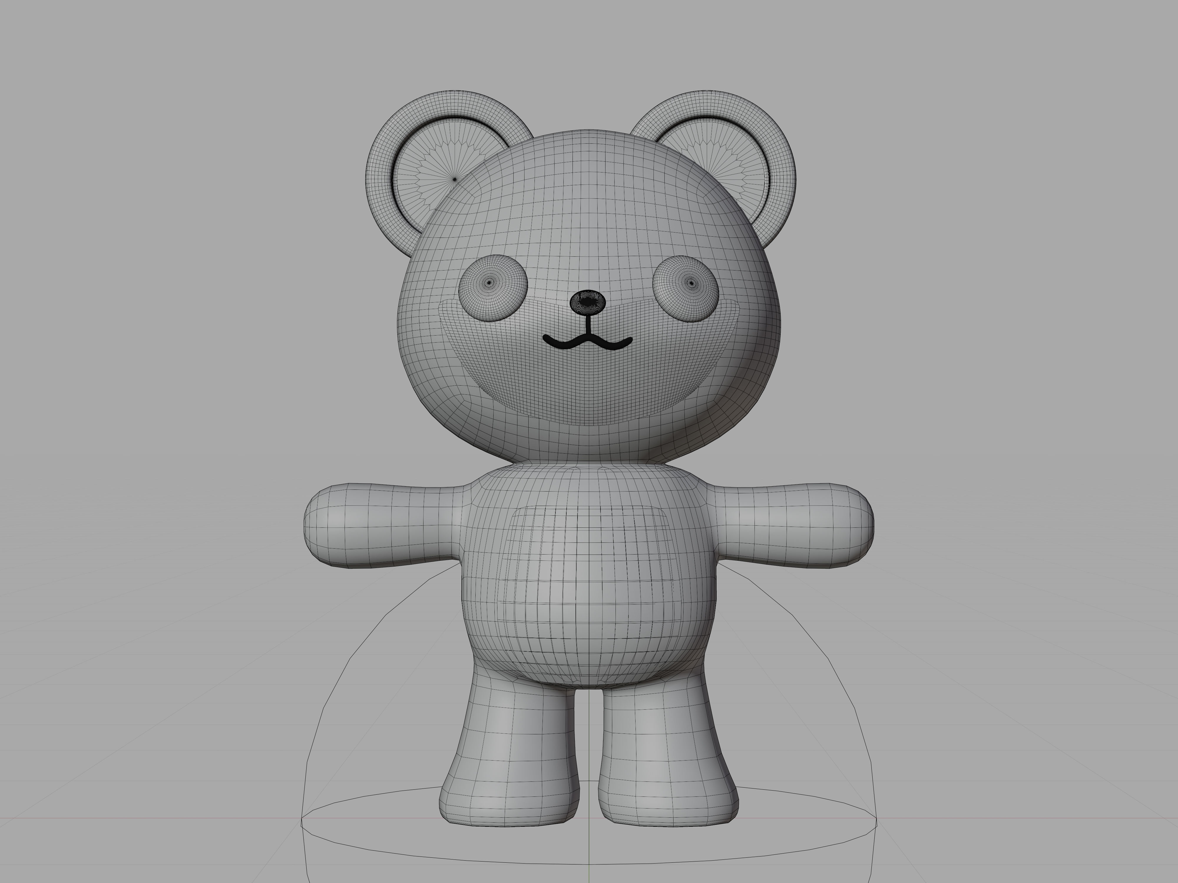 Character Bear kawaii cute 3D model_7