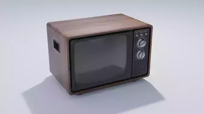 Retro Wooden TV Unit 4K Textures Low-poly 3D model