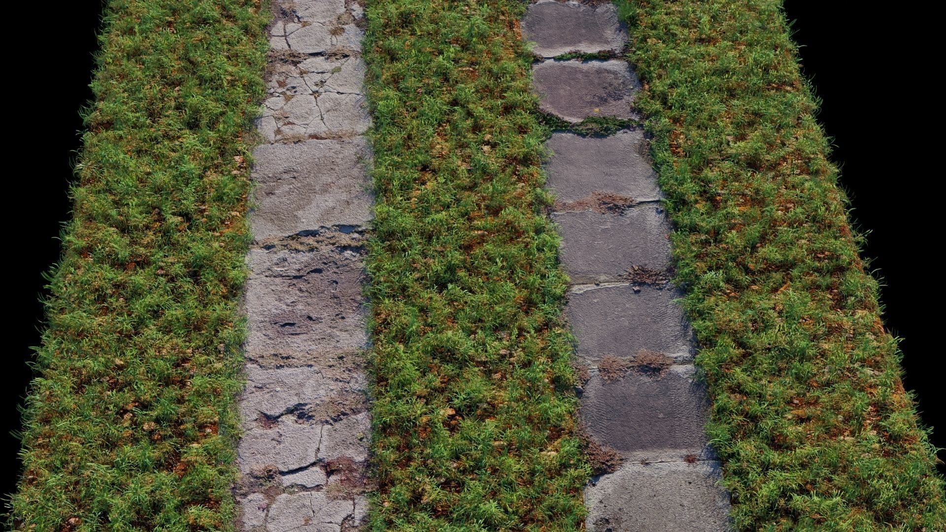 Tileable Photorealistic Sidewalks - 2-Pack B -- 16 bit height Low-poly 3D model_6