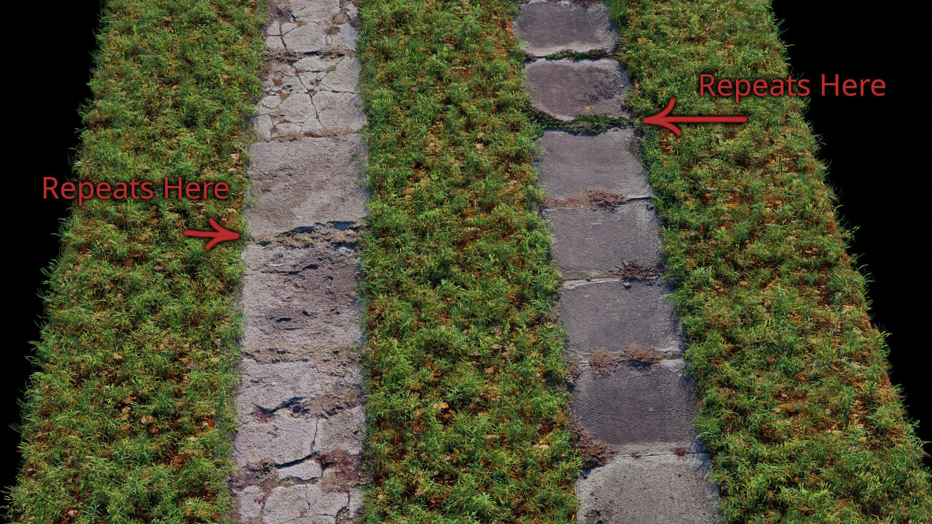 Tileable Photorealistic Sidewalks - 2-Pack B -- 16 bit height Low-poly 3D model_7