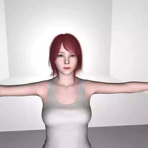Female character woman full body with shirt Free 3D model