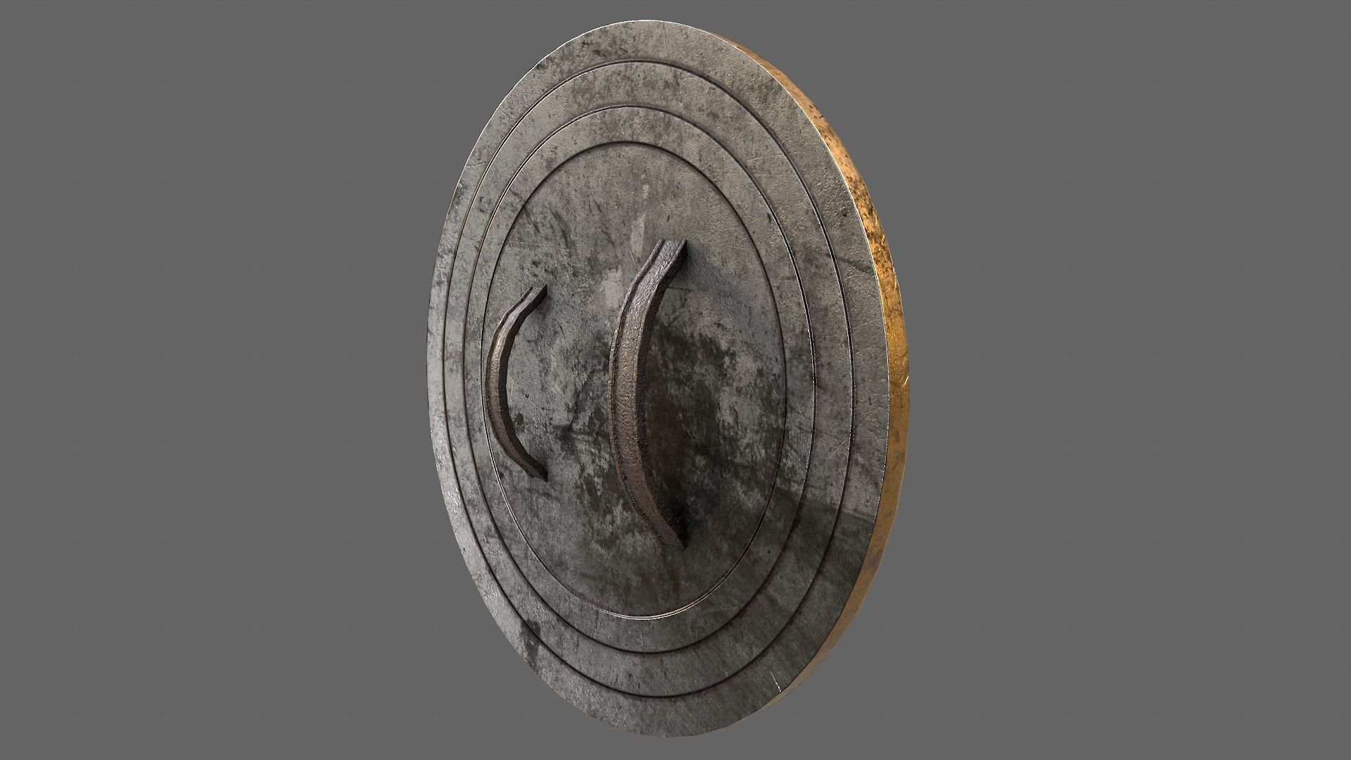 Dwarven shield Low-poly 3D model_2