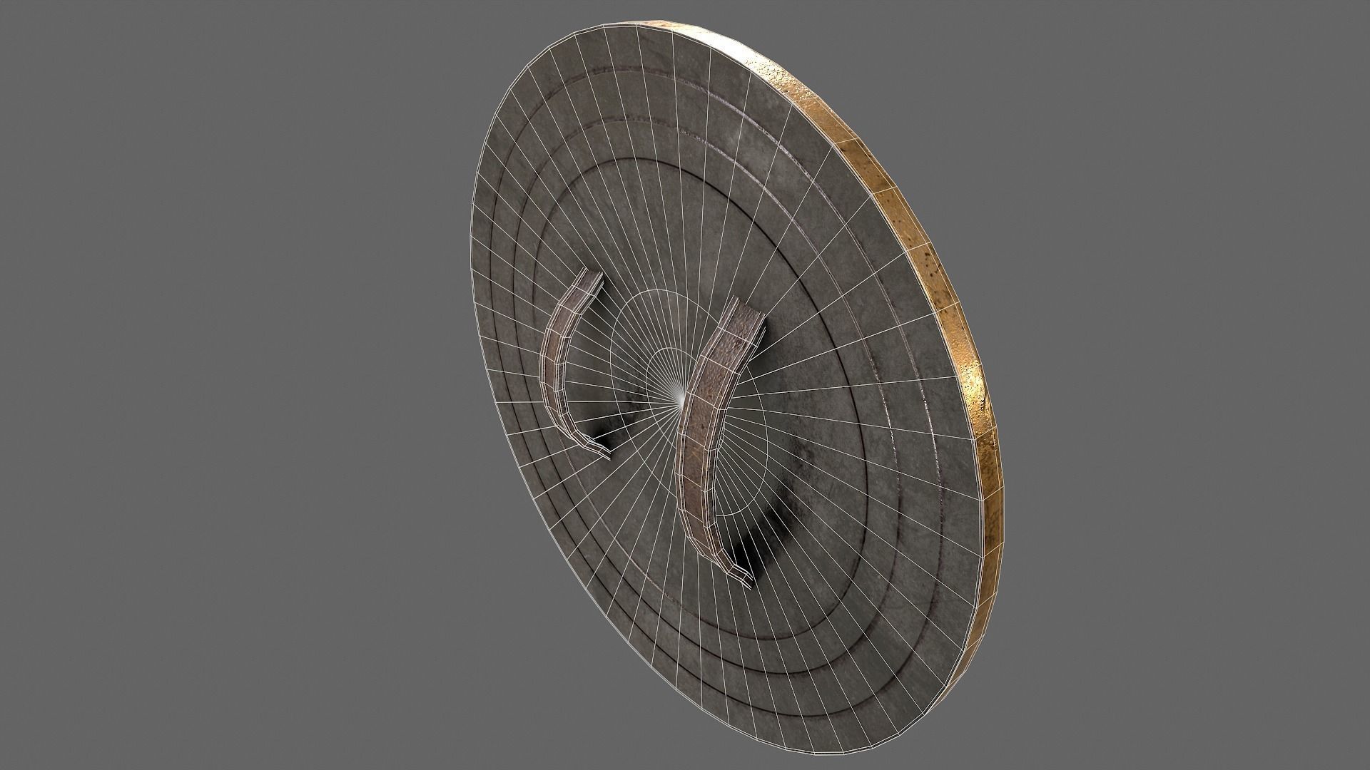 Dwarven shield Low-poly 3D model_8