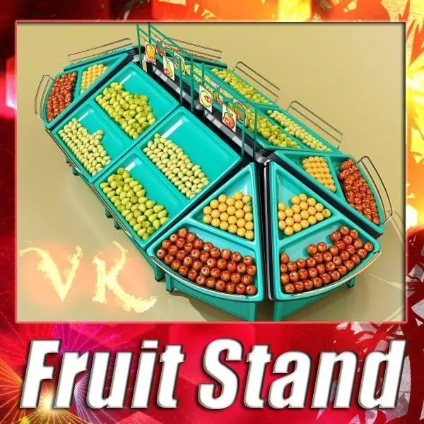Fruit Stand Store Display 3D model