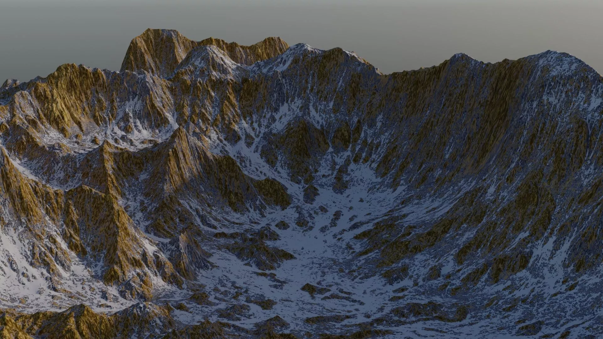 LandScape mountain with snow on top 3D model