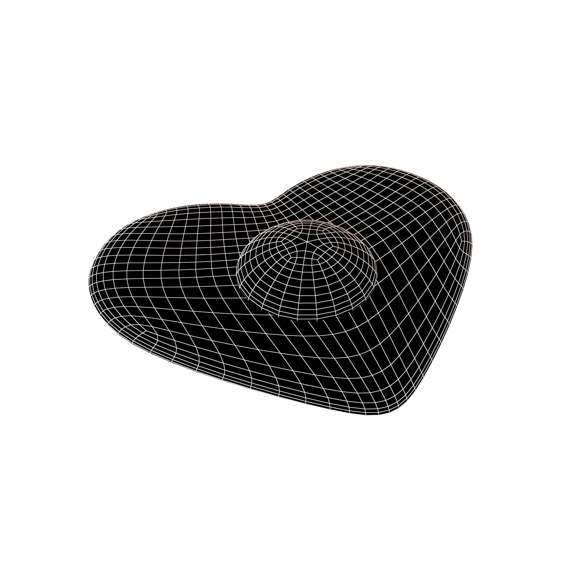 Fried Heart Egg v1 002 Low-poly 3D model_4