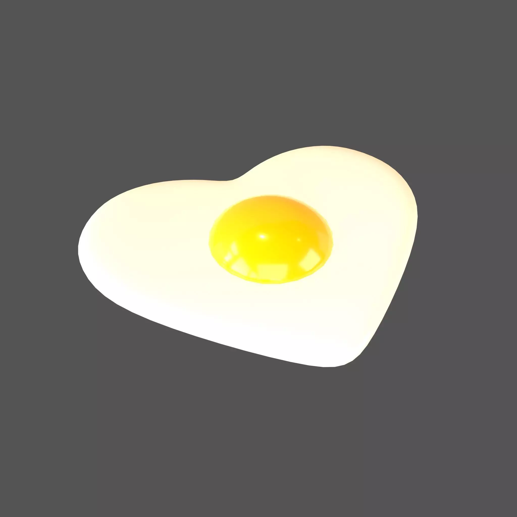 Fried Heart Egg v1 002 Low-poly 3D model_0