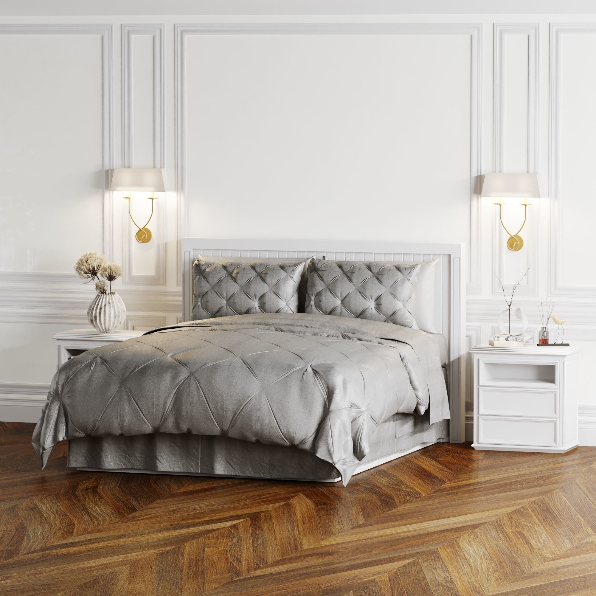 Interior double set bedroom 3D model_1