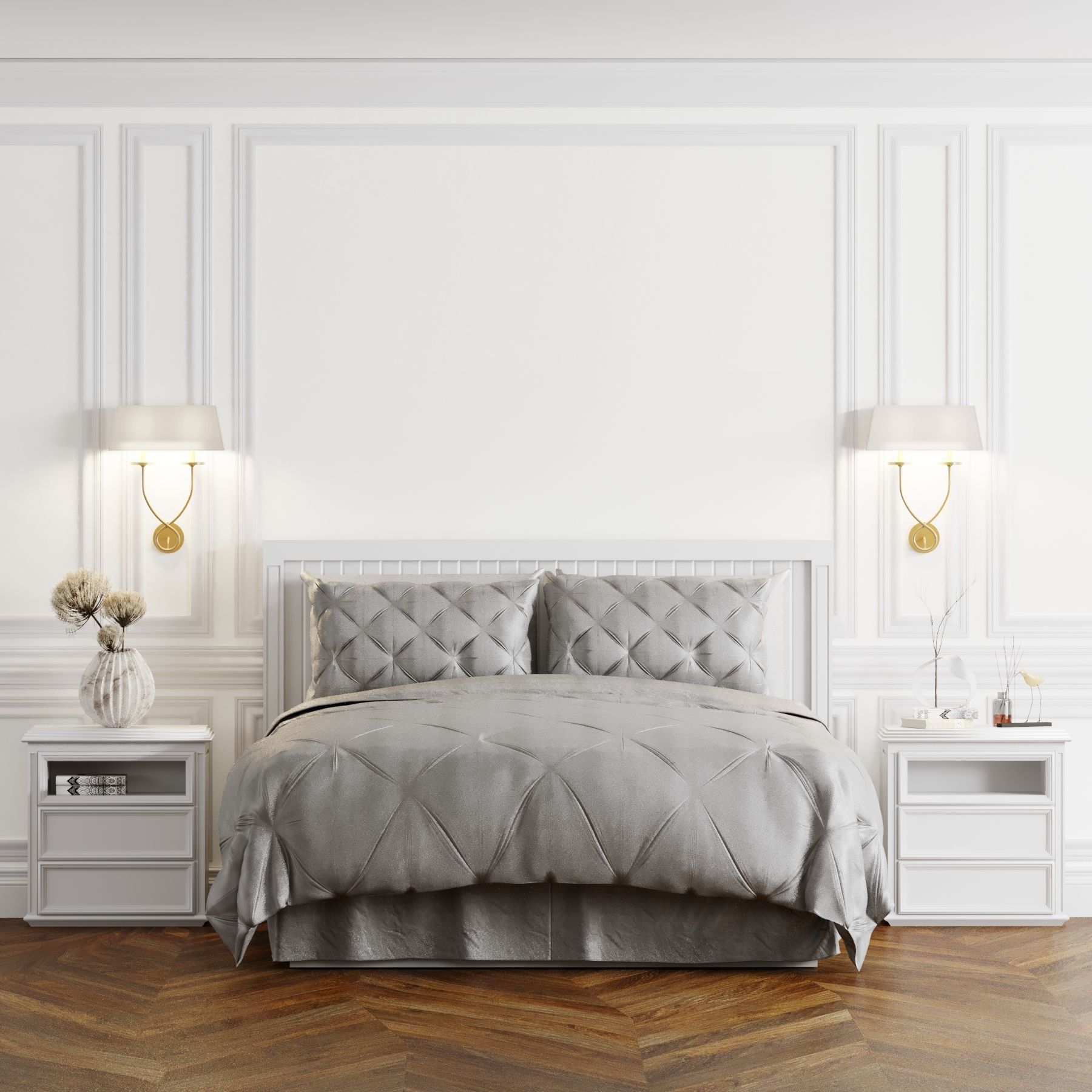 Interior double set bedroom 3D model_4