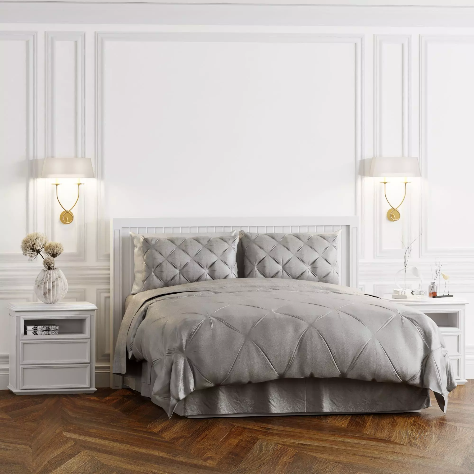 Interior double set bedroom 3D model_0