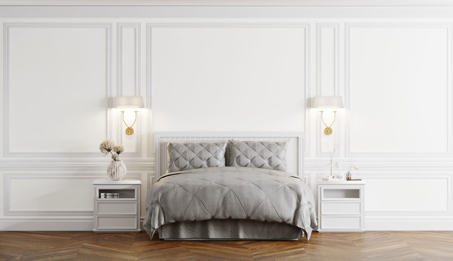 Interior double set bedroom 3D model_2