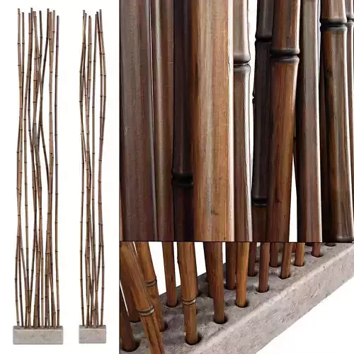 Bamboo low decor n7 3D model
