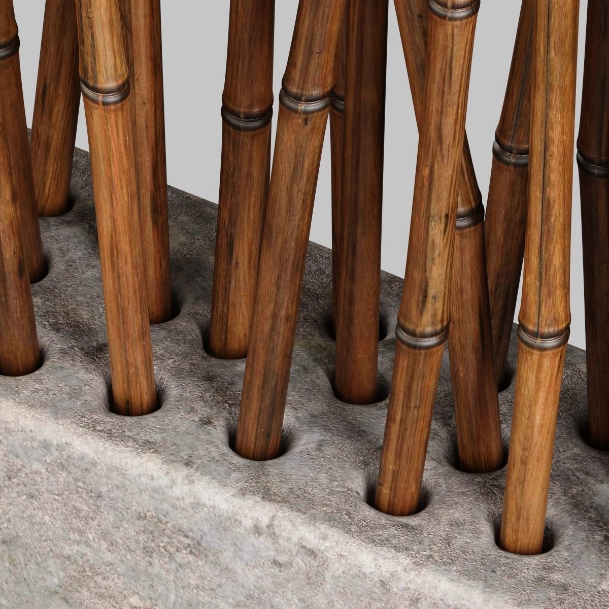 Bamboo low decor n7 3D model_7