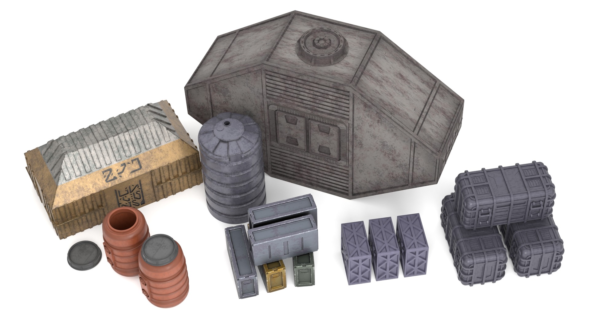 Jabbas Throne Room - Set 10a - Main Hangar Attributes 1-12 scale 3D Model Collection_3