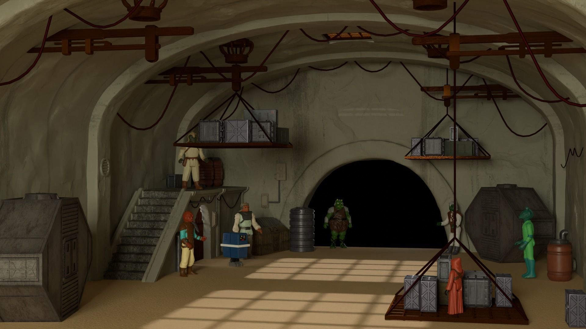 Jabbas Throne Room - Set 10a - Main Hangar Attributes 1-18 scale 3D Model Collection_16