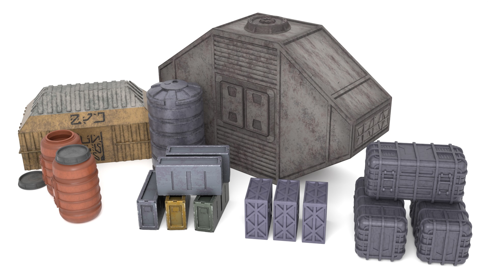 Jabbas Throne Room - Set 10a - Main Hangar Attributes 1-6 scale 3D Model Collection_4