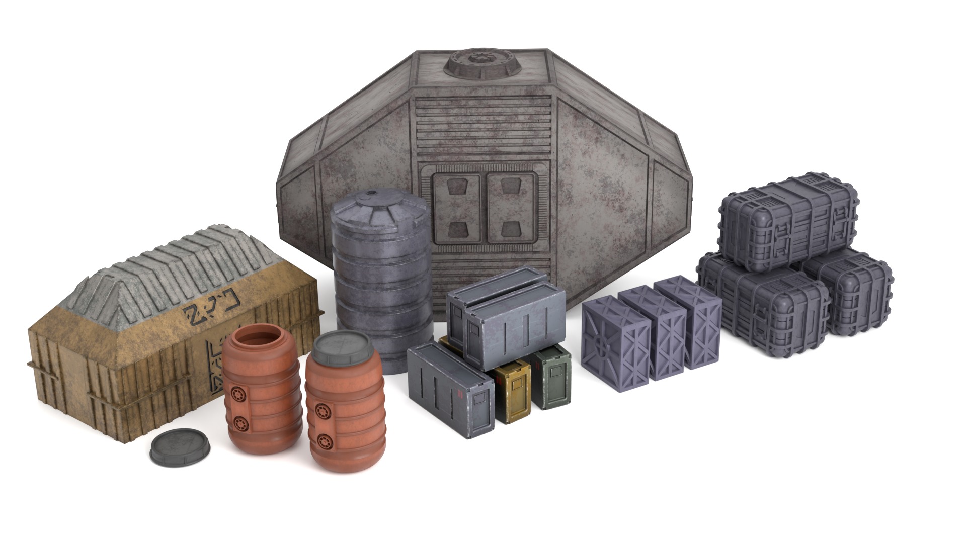 Jabbas Throne Room - Set 10a - Main Hangar Attributes 1-6 scale 3D Model Collection_2