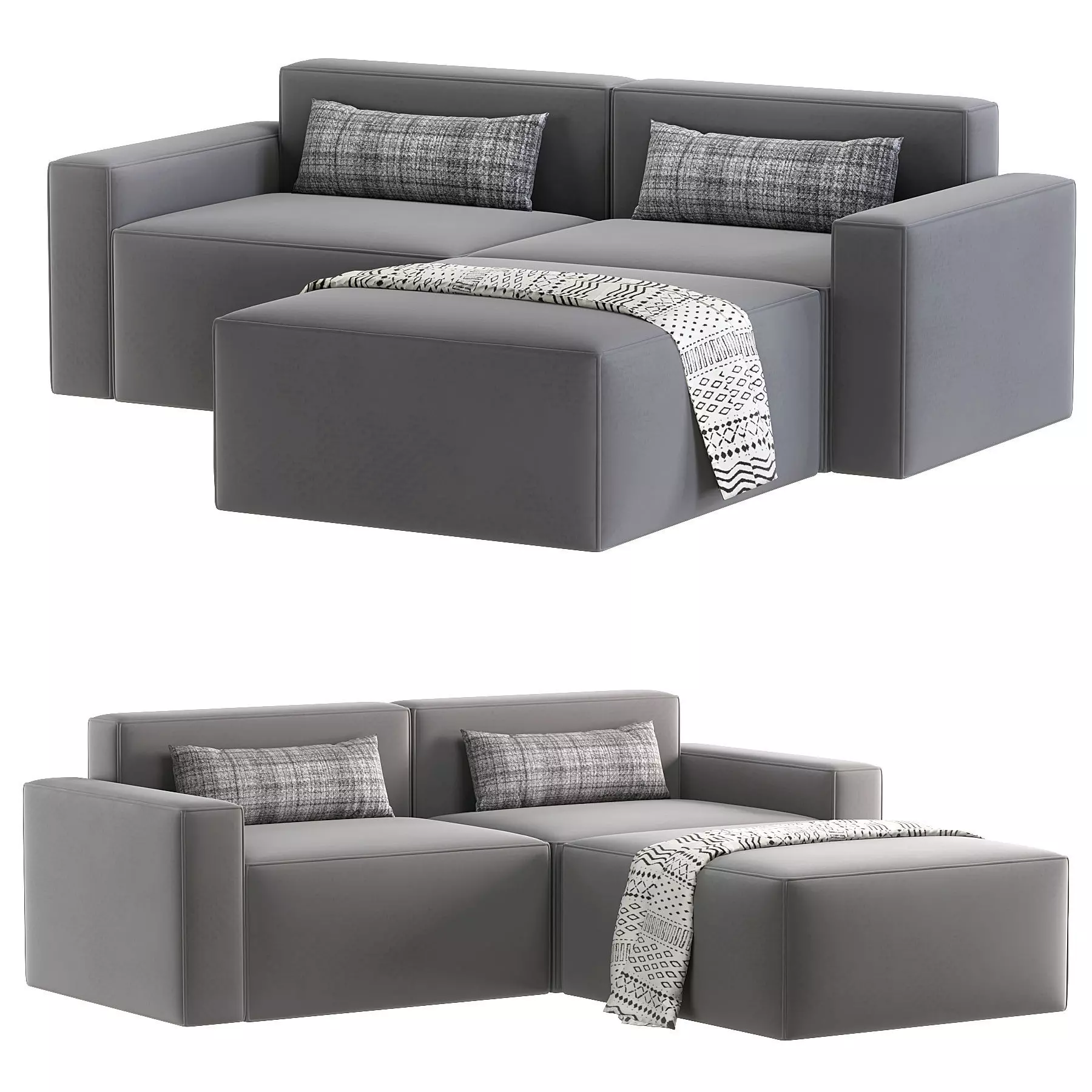 Mix Modular Sectional 3-pc 3D model_0