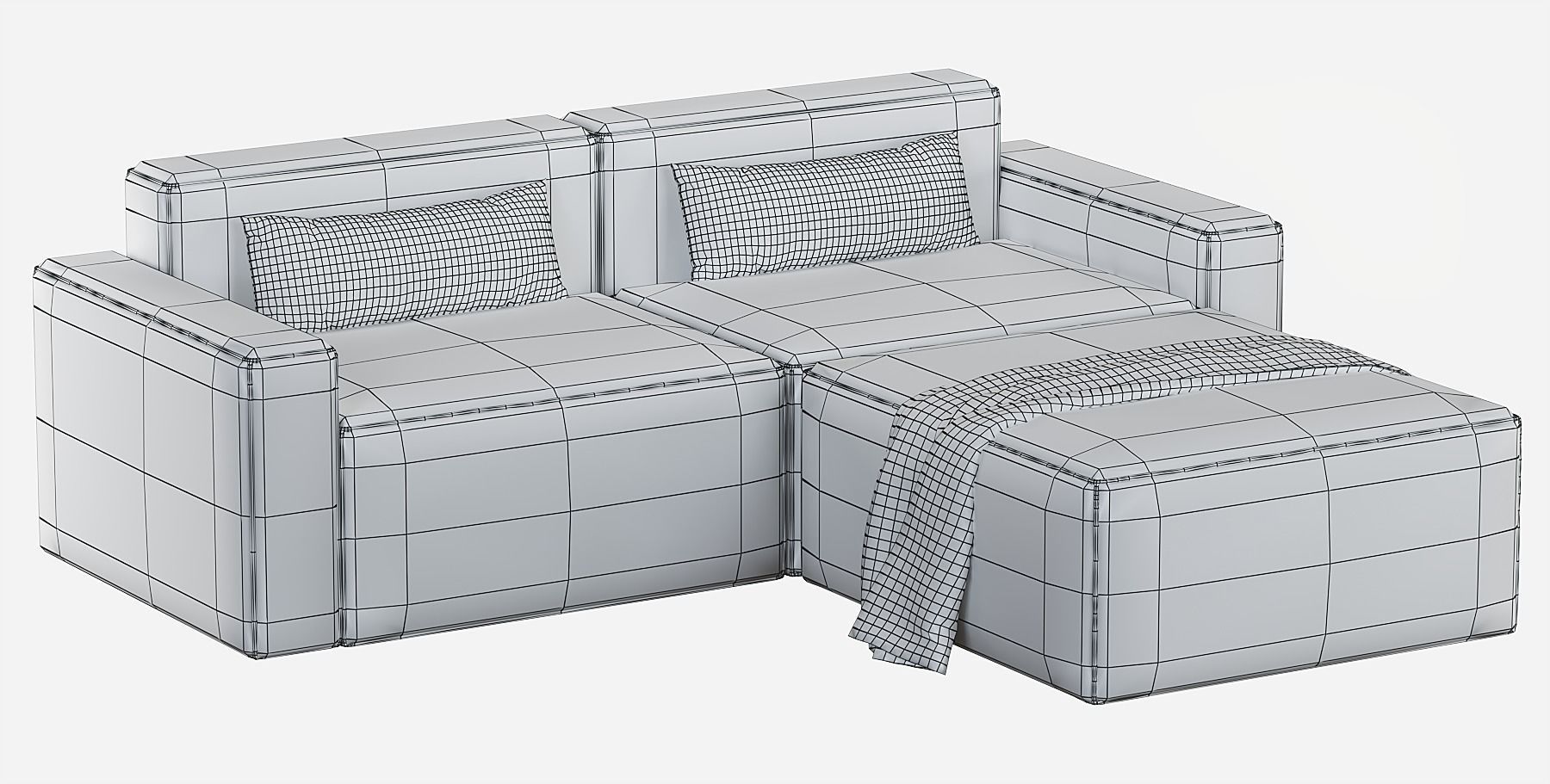 Mix Modular Sectional 3-pc 3D model_7