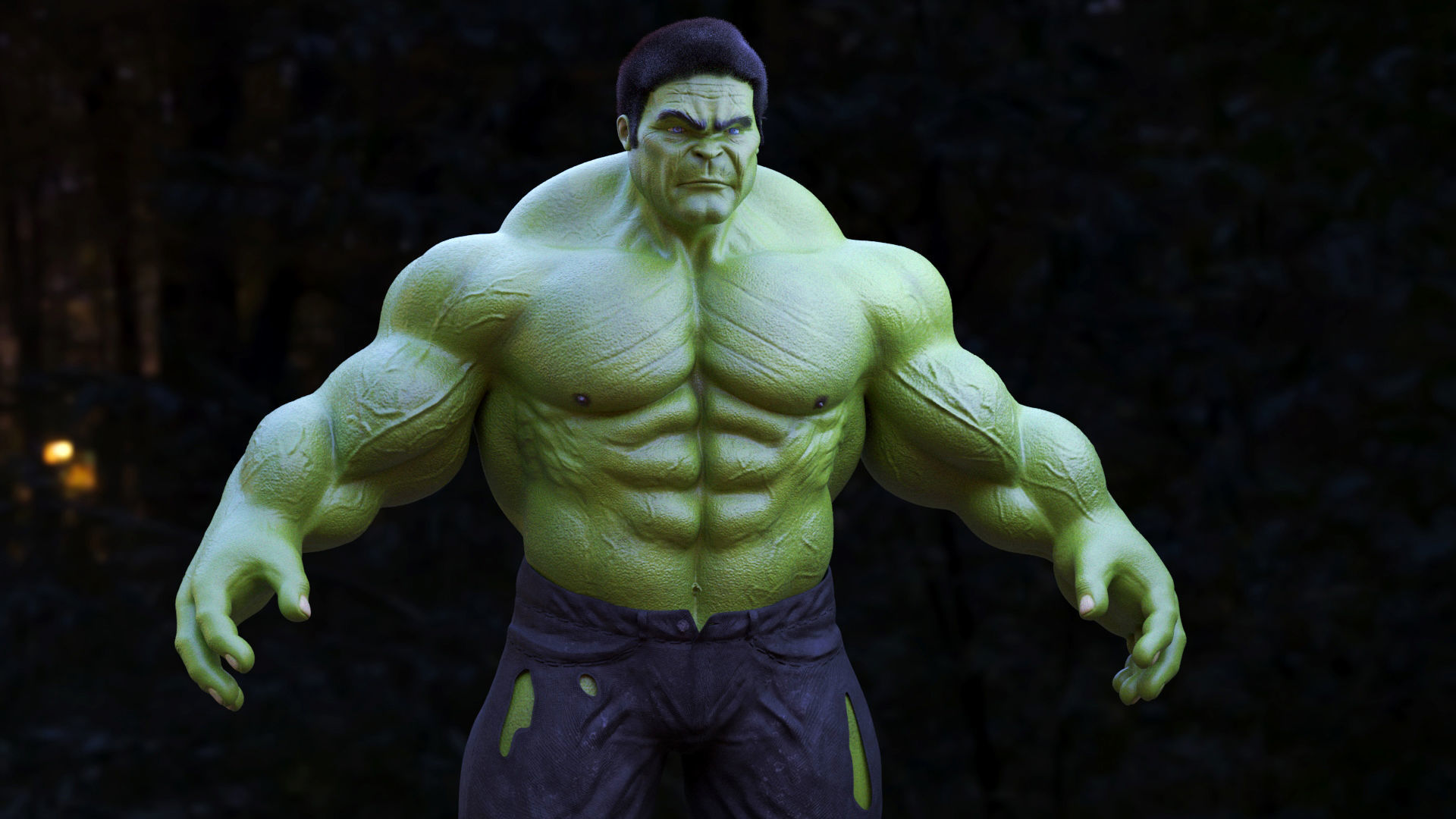 The incredible hulk Low-poly 3D model_1