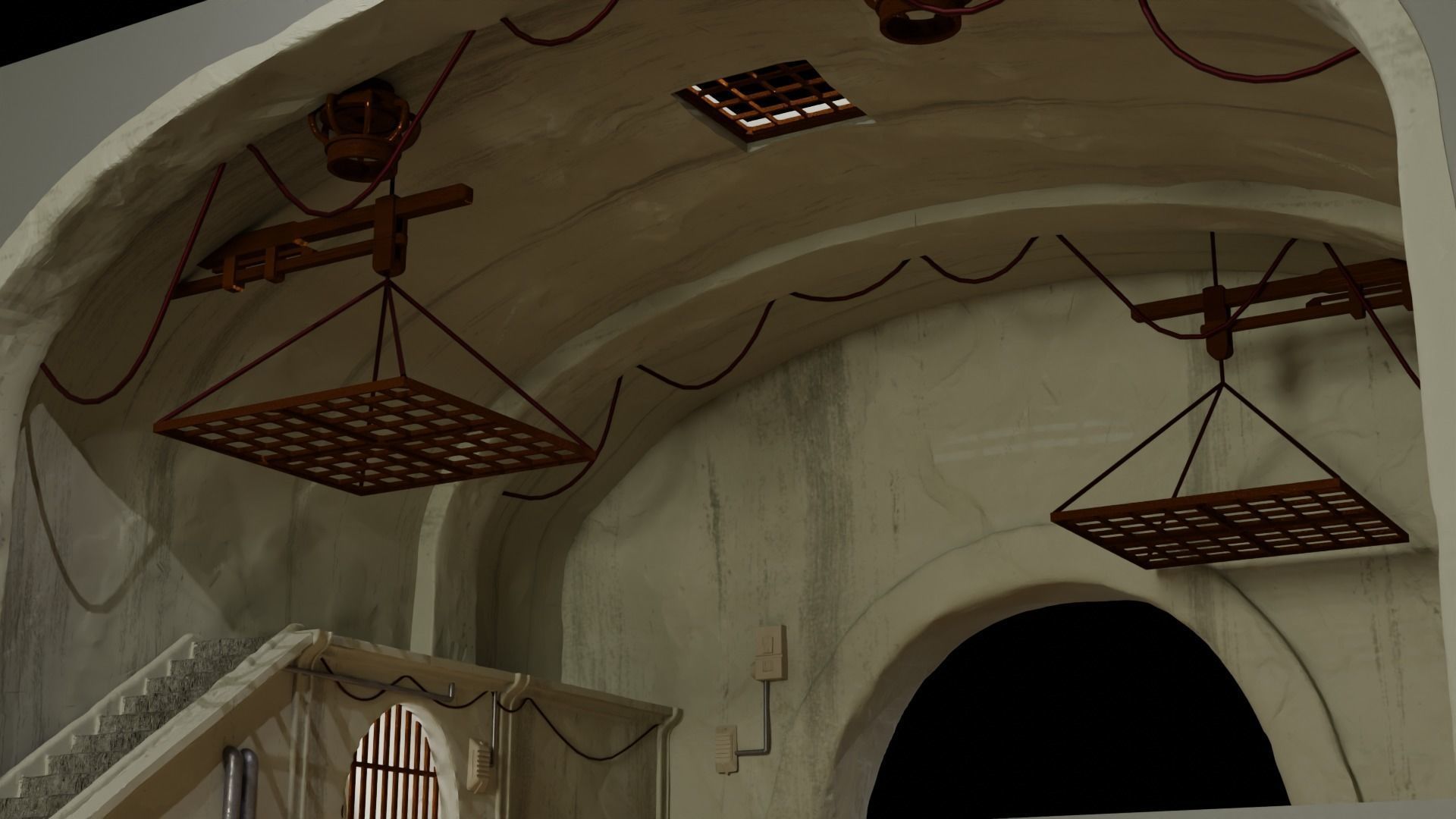 Jabbas Throne Room - Set 10 - Main Hangar 1-6 scale Hottoys 3D print model_12