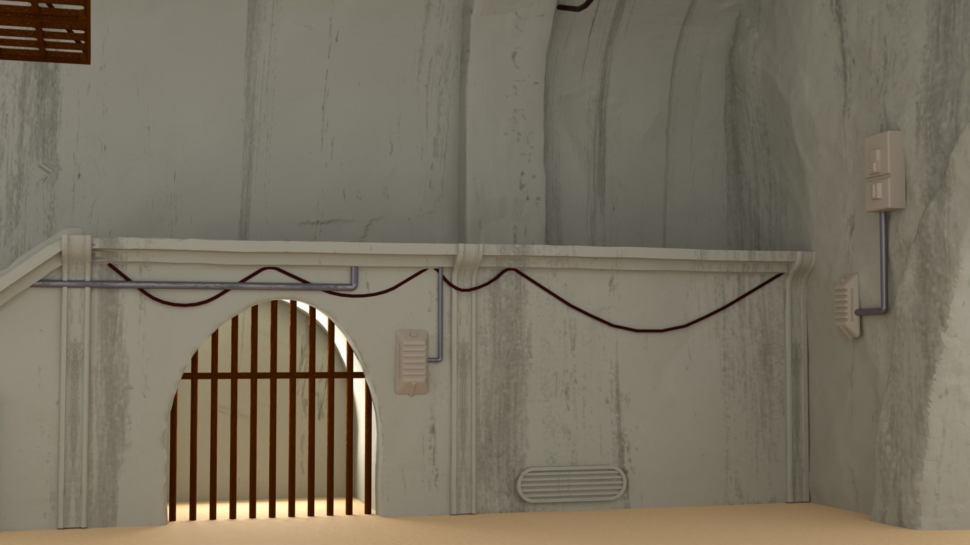 Jabbas Throne Room - Set 10 - Main Hangar 1-6 scale Hottoys 3D print model_4