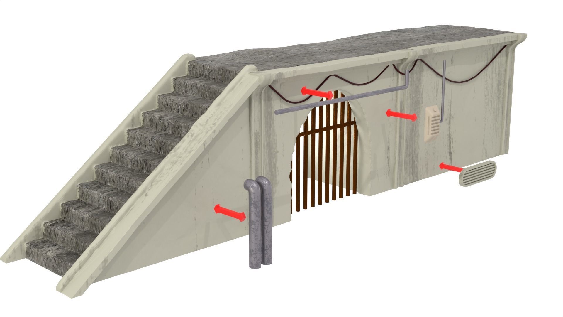 Jabbas Throne Room - Set 10 - Main Hangar 1-6 scale Hottoys 3D print model_45