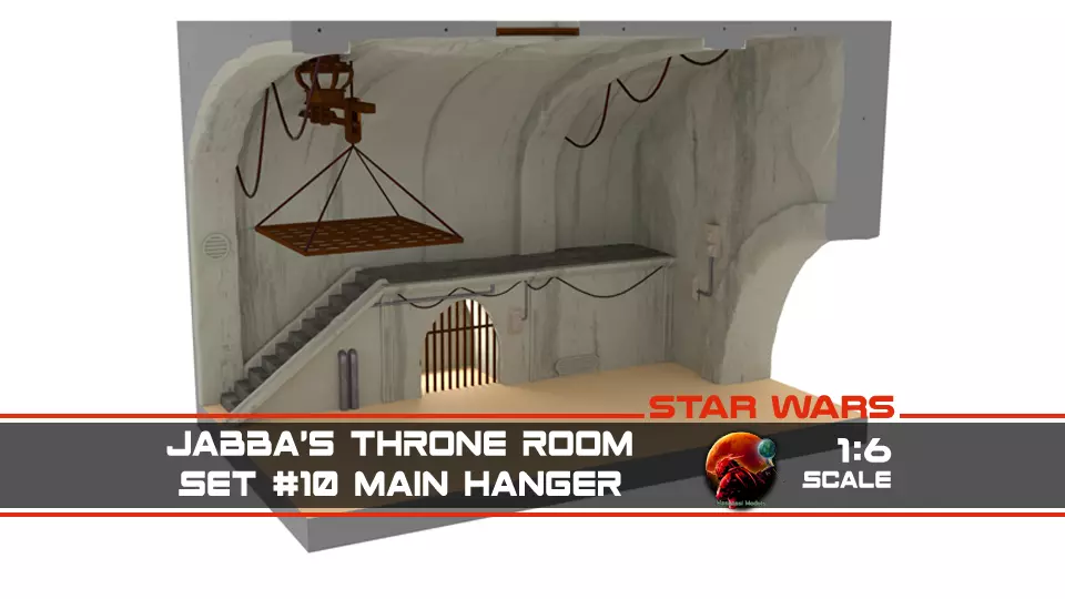 Jabbas Throne Room - Set 10 - Main Hangar 1-6 scale Hottoys 3D print model_0