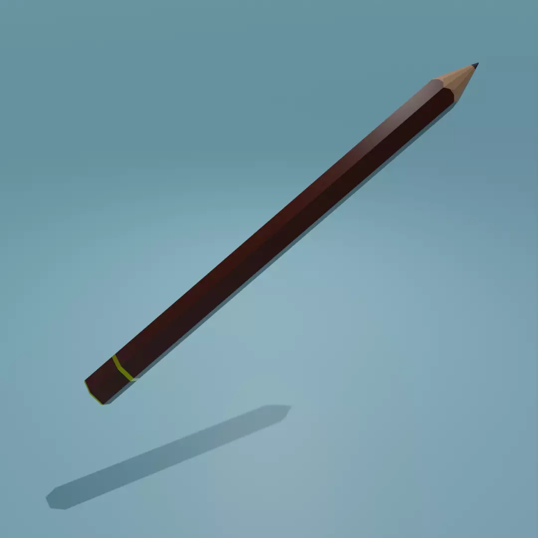 Graphite Pencil Low-poly 3D model_0