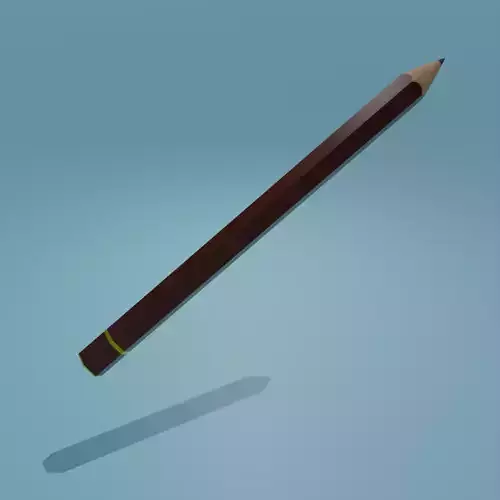 Graphite Pencil Low-poly 3D model