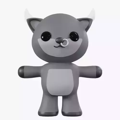 Character Buffalo kawaii cute 3D model