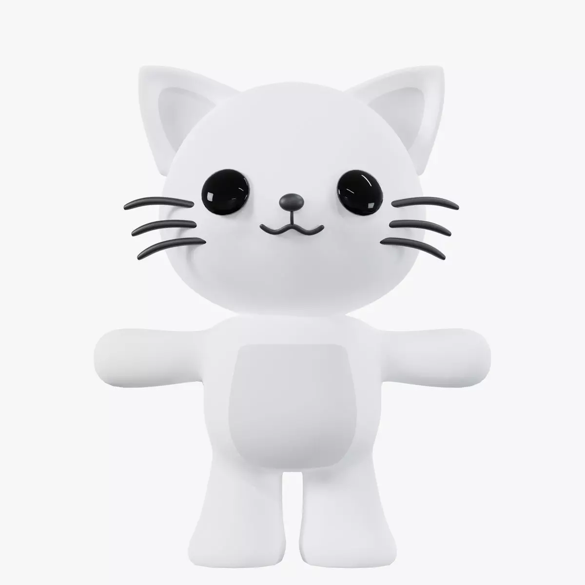 Character Cat kawaii cute 3D model_0