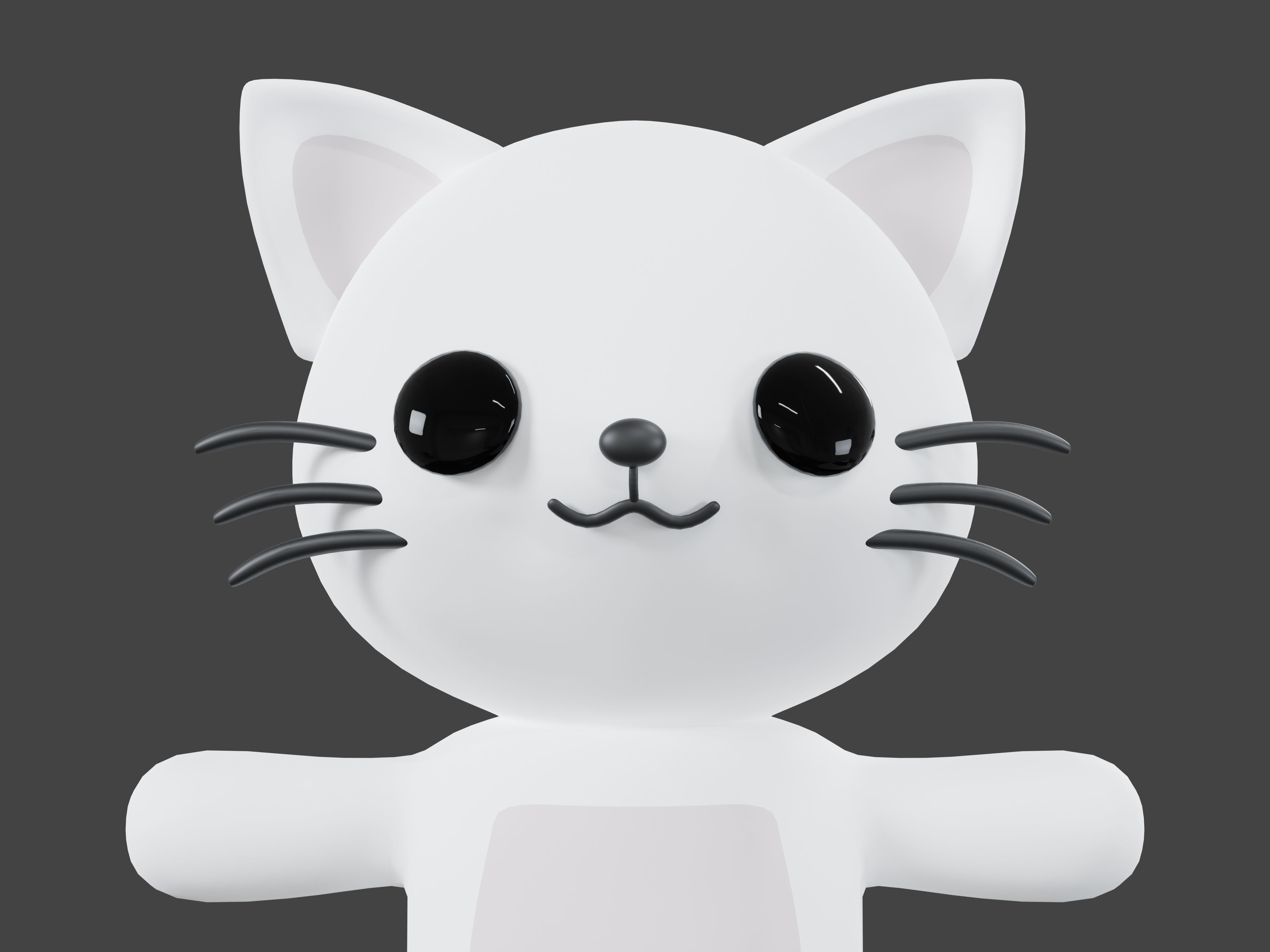 Character Cat kawaii cute 3D model_3
