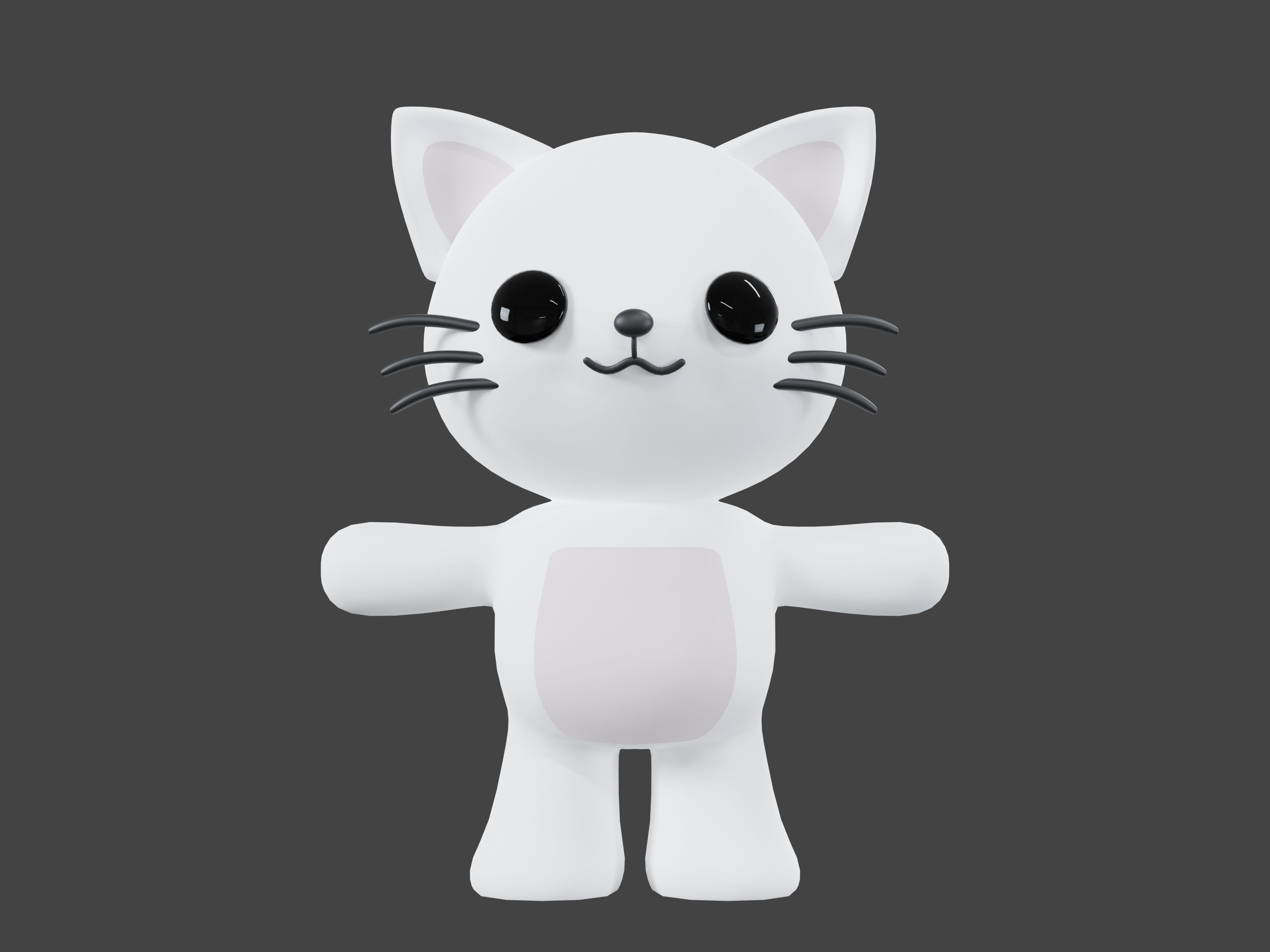 Character Cat kawaii cute 3D model_1
