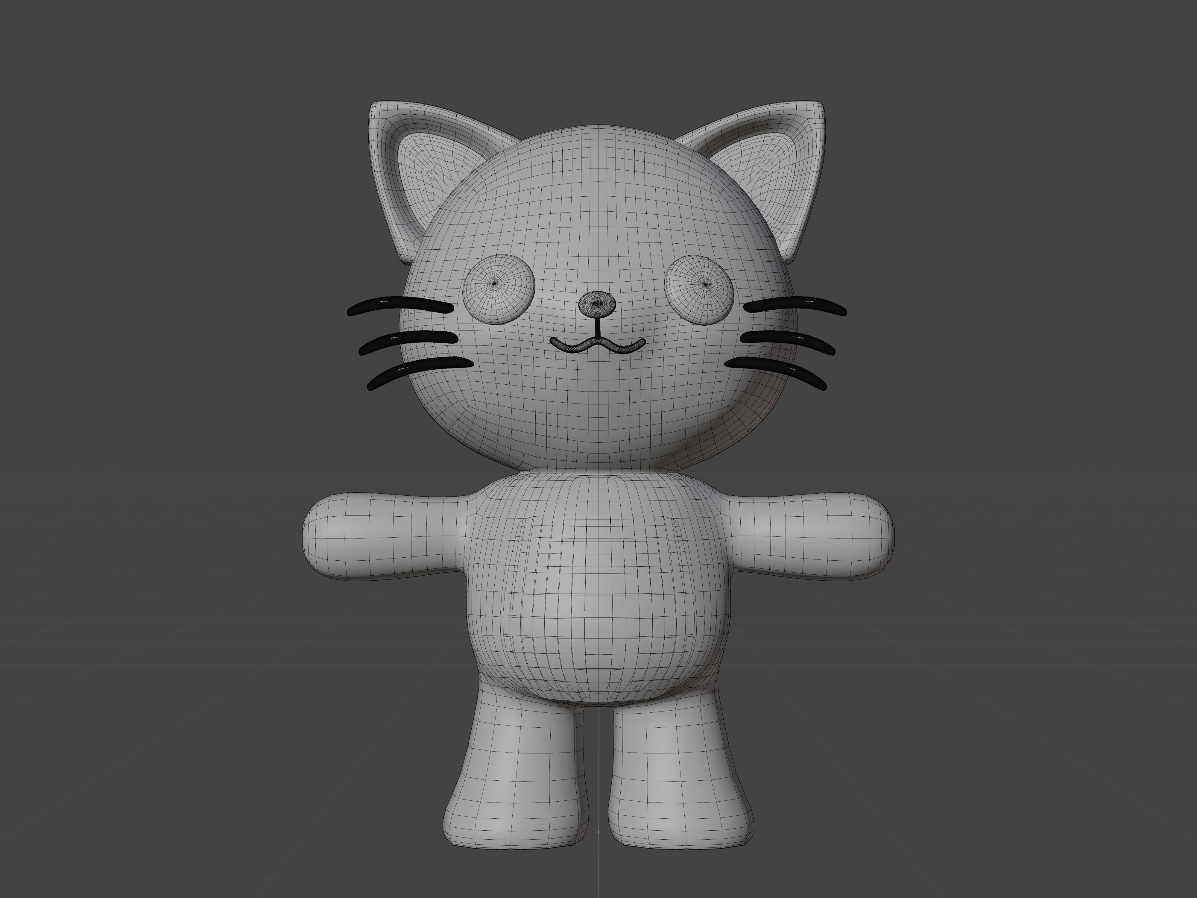 Character Cat kawaii cute 3D model_6