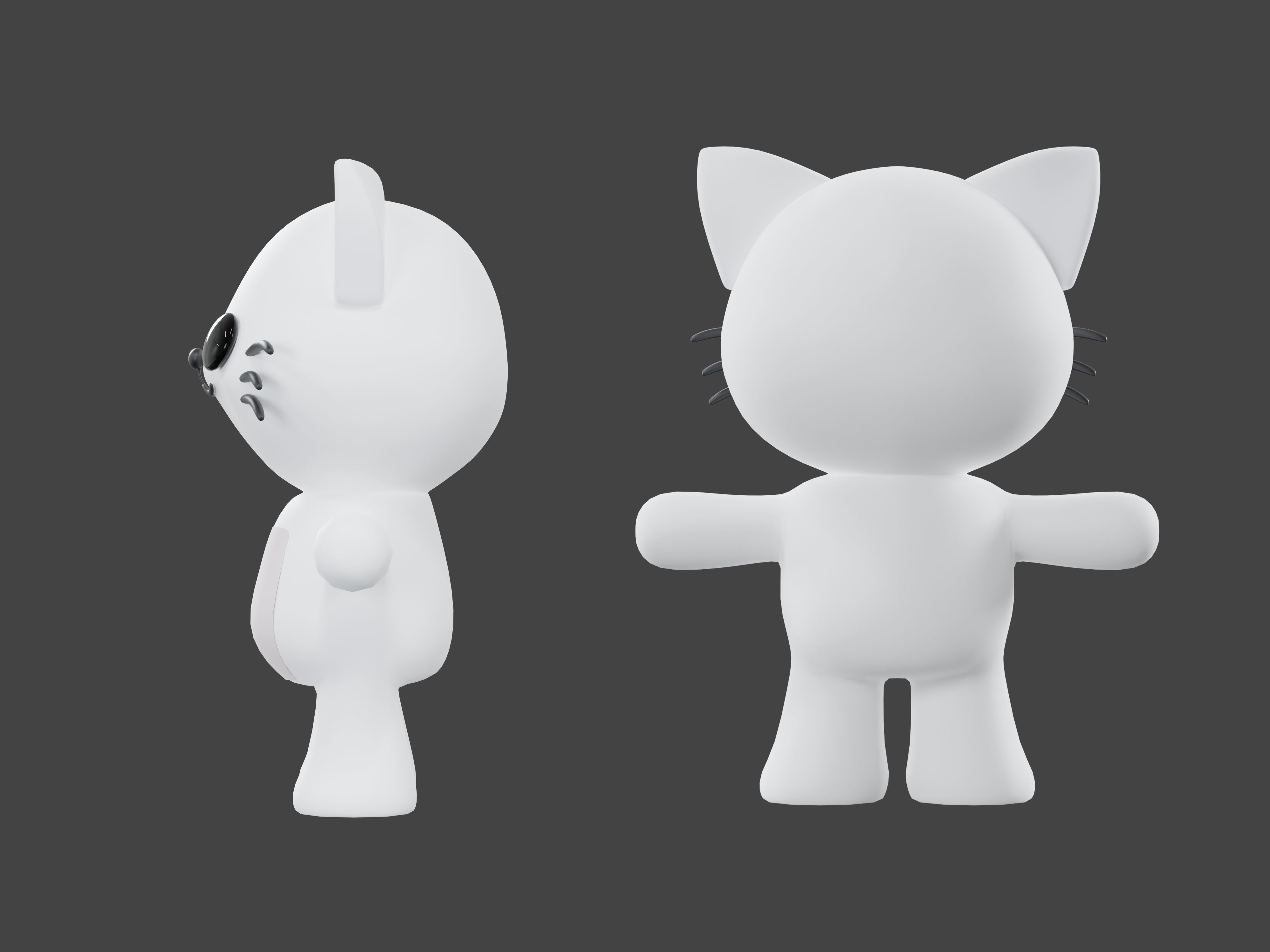 Character Cat kawaii cute 3D model_5