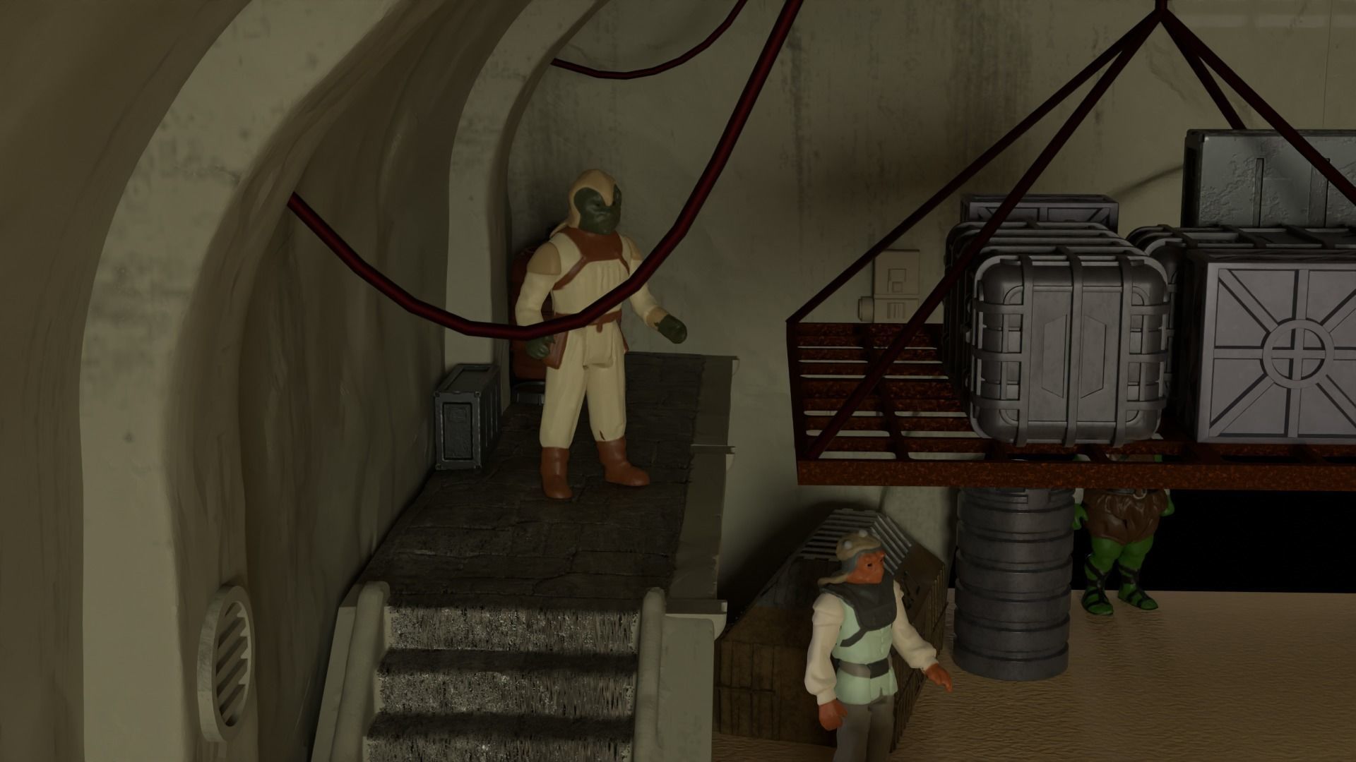 Jabbas Throne Room - Set 10 - Main Hangar 1-12 scale Blackseries 3D print model_18