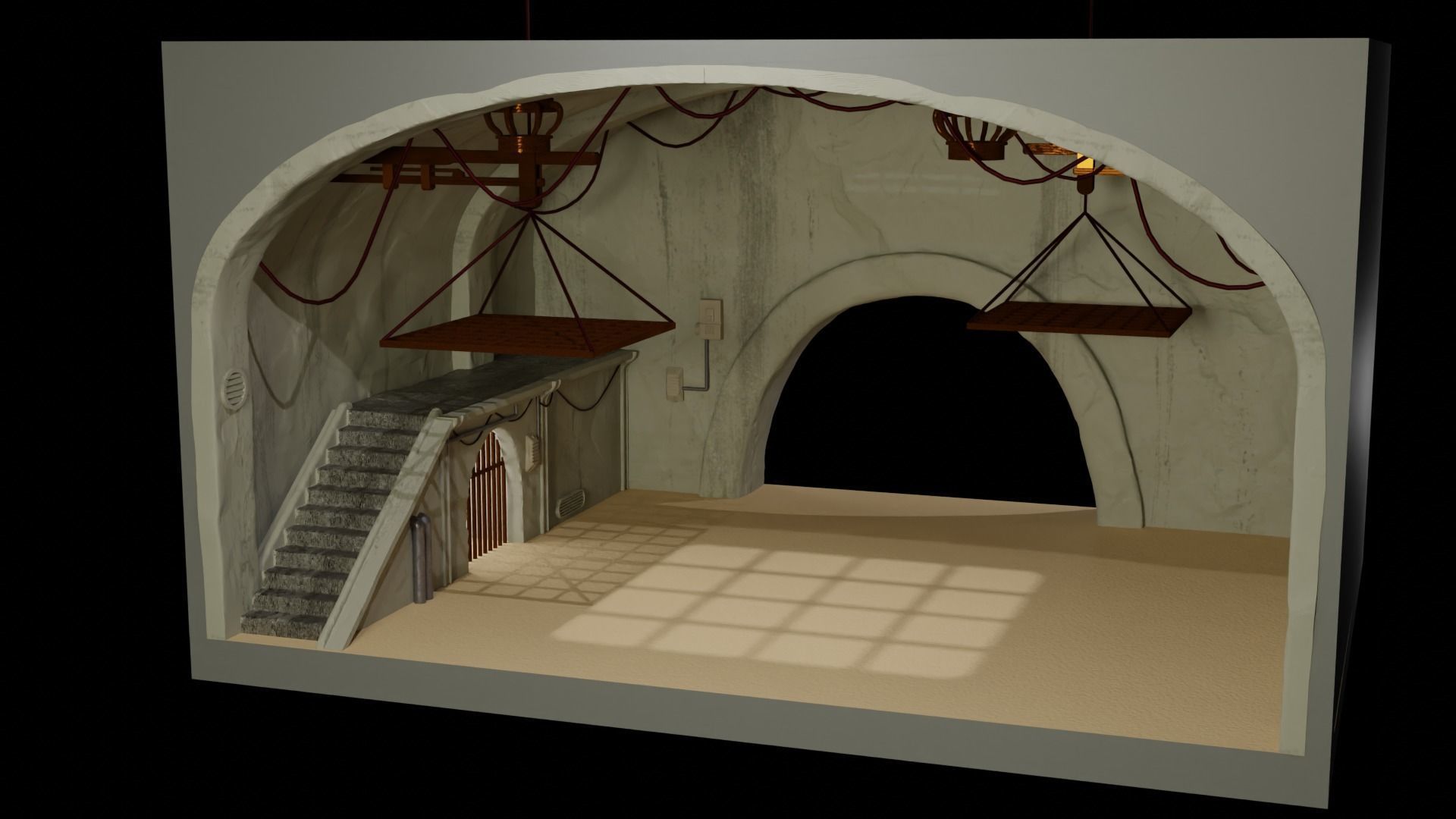 Jabbas Throne Room - Set 10 - Main Hangar 1-12 scale Blackseries 3D print model_7