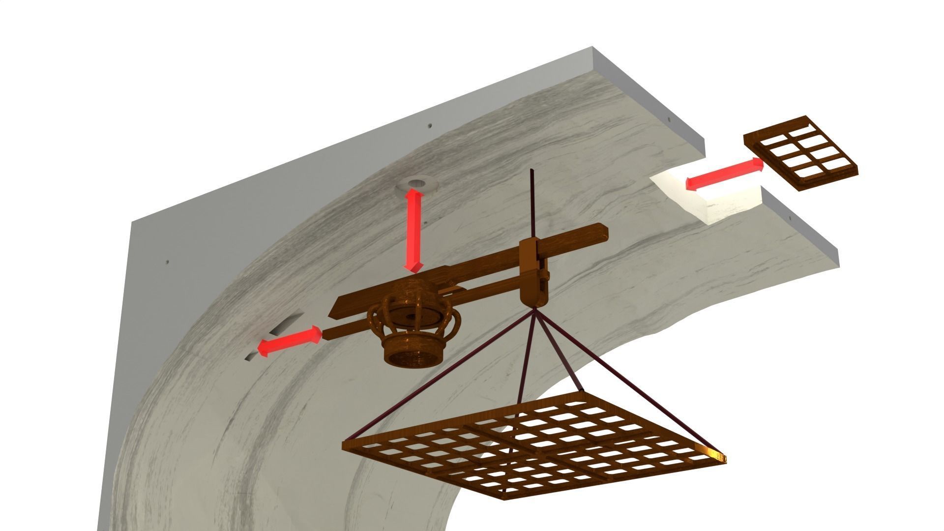 Jabbas Throne Room - Set 10 - Main Hangar 1-12 scale Blackseries 3D print model_22