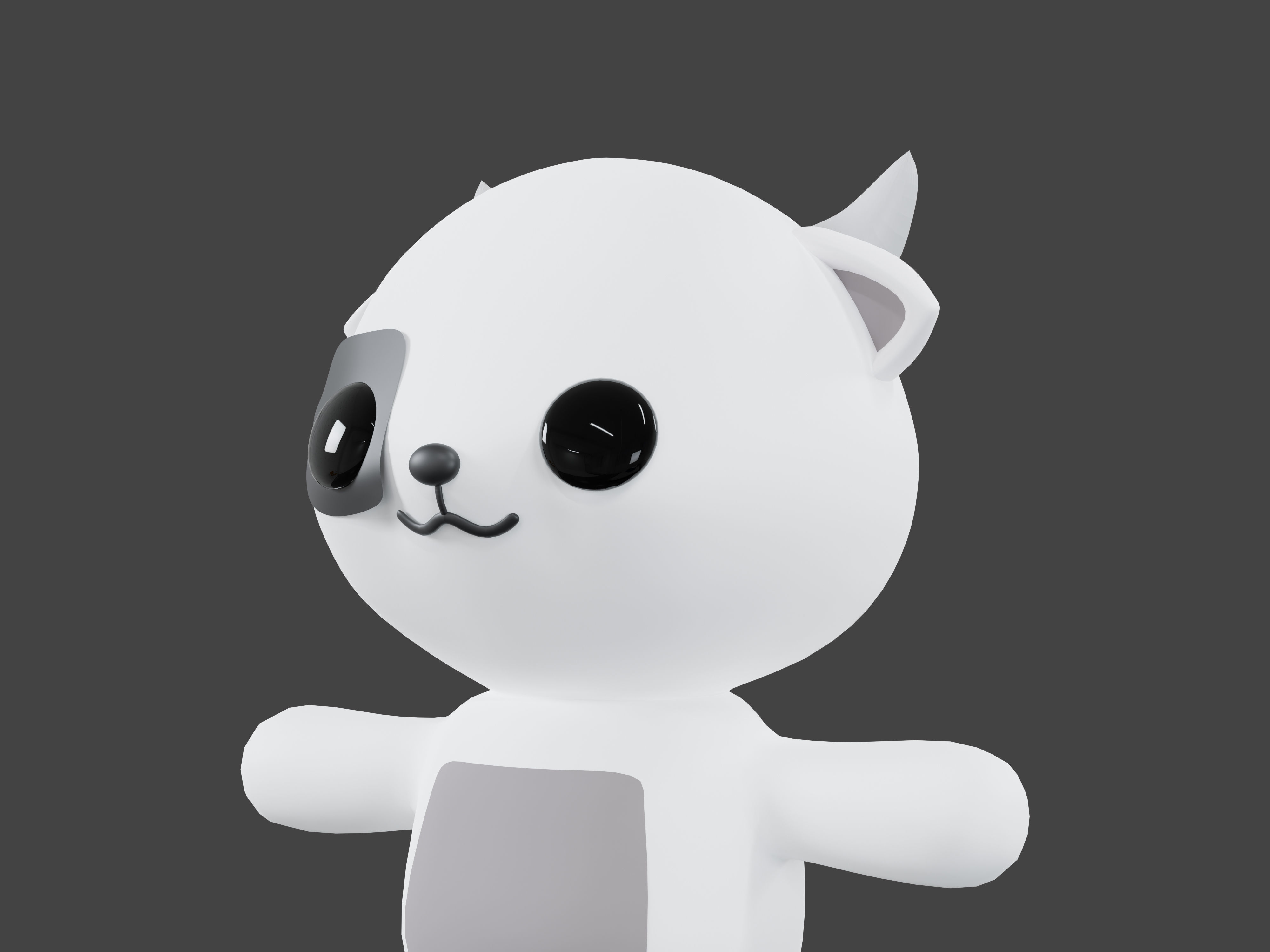 Character Cow kawaii cute 3D model_2