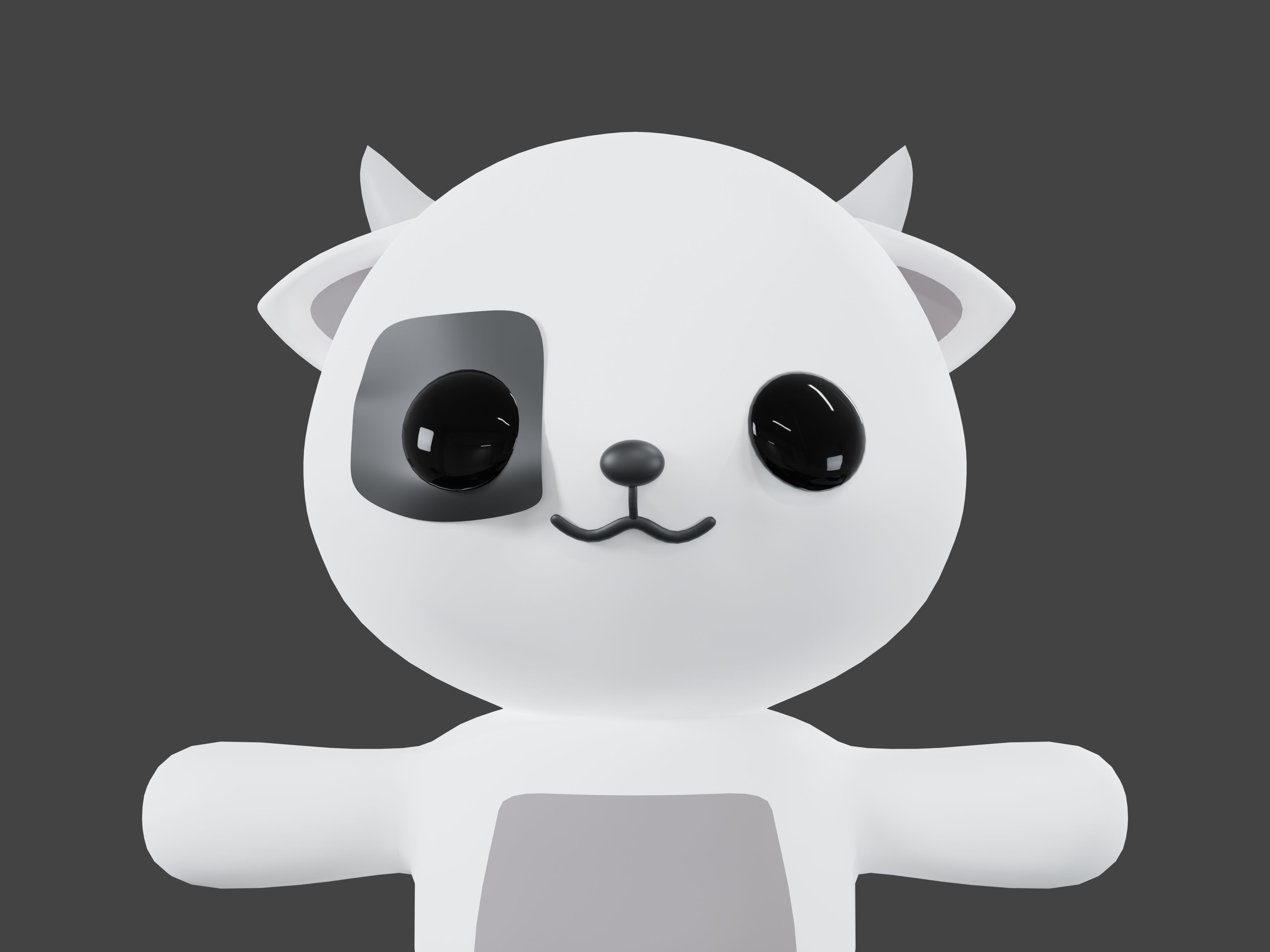 Character Cow kawaii cute 3D model_5