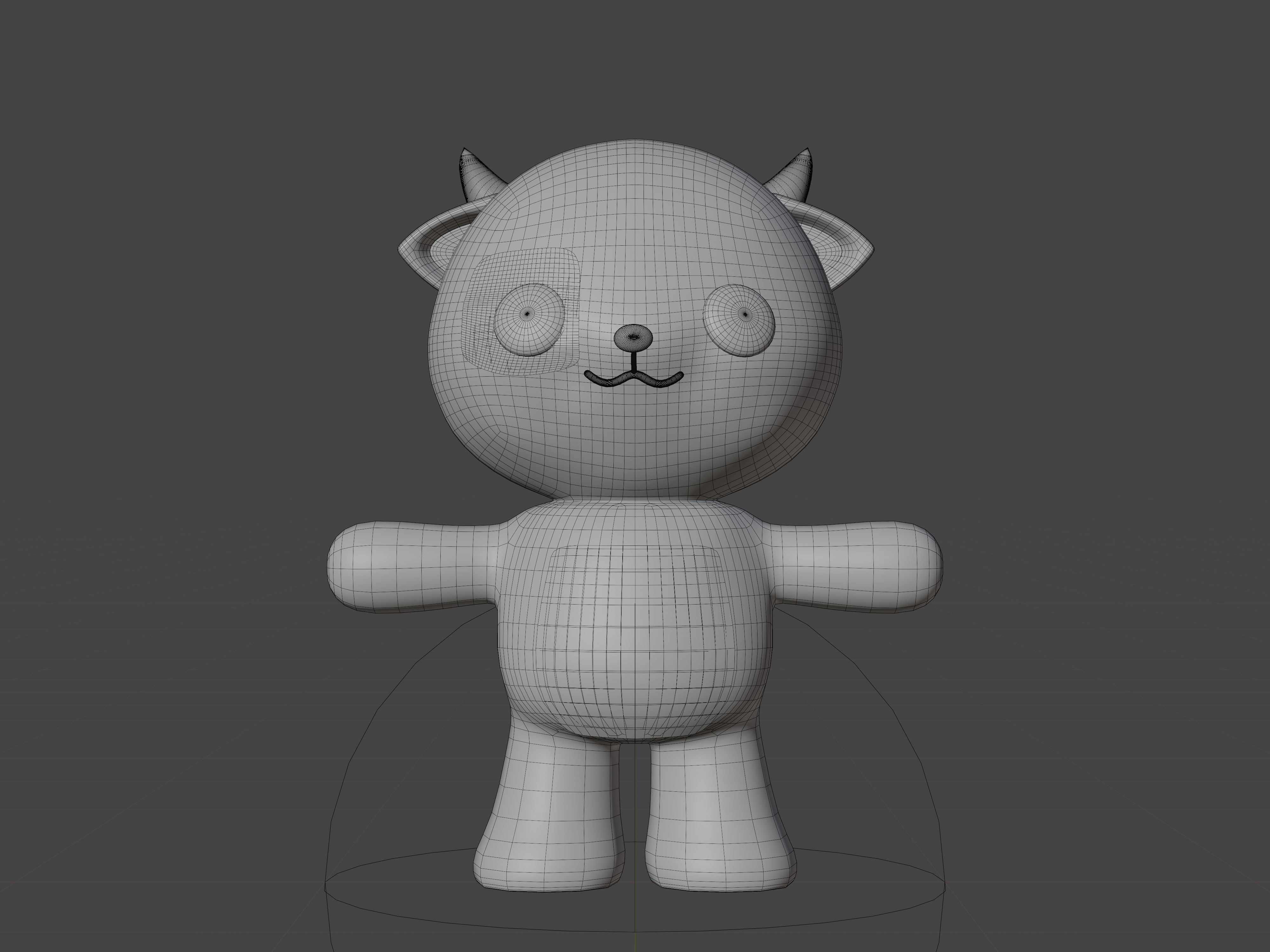 Character Cow kawaii cute 3D model_7