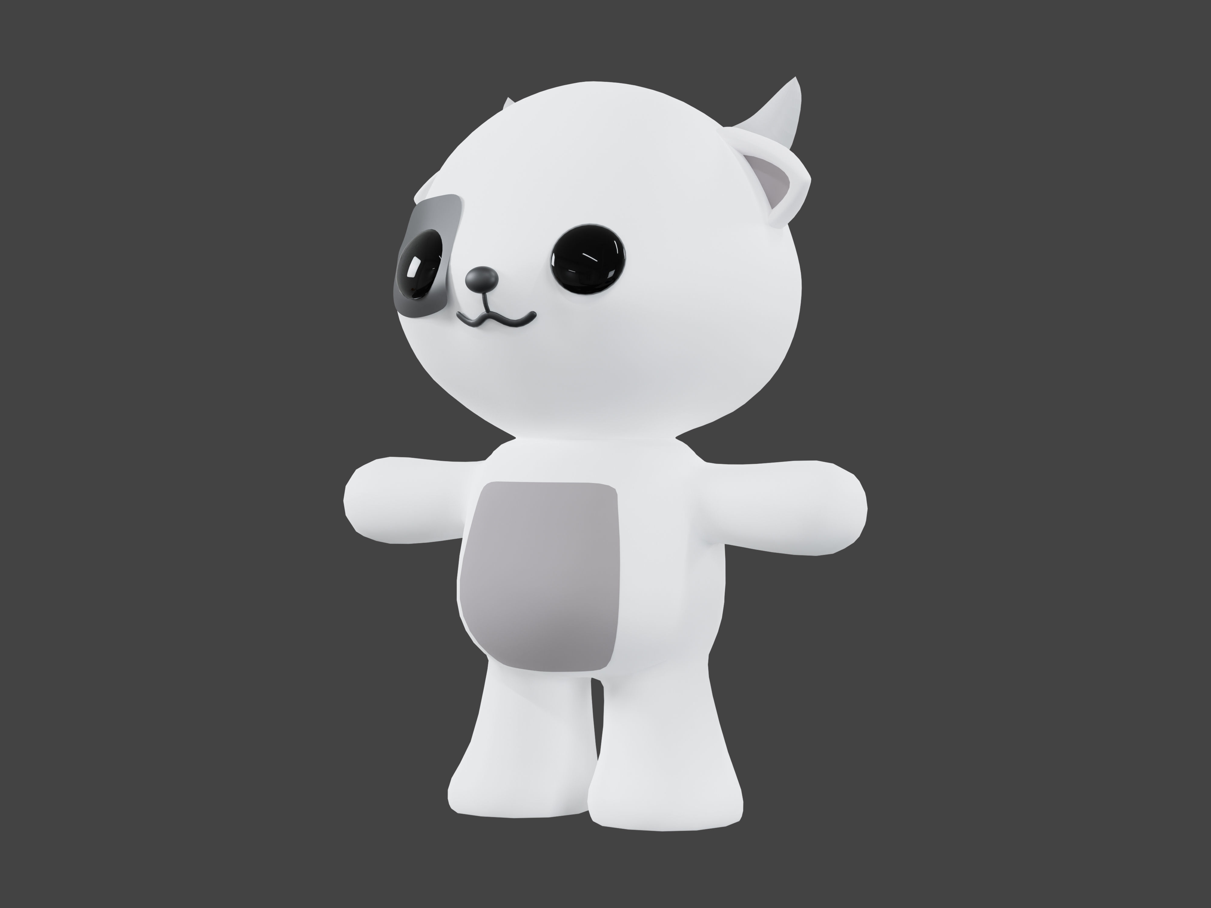 Character Cow kawaii cute 3D model_3