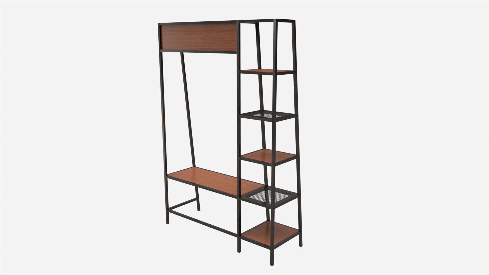 Hallway shelf organizer Walker Edison 3D model_4